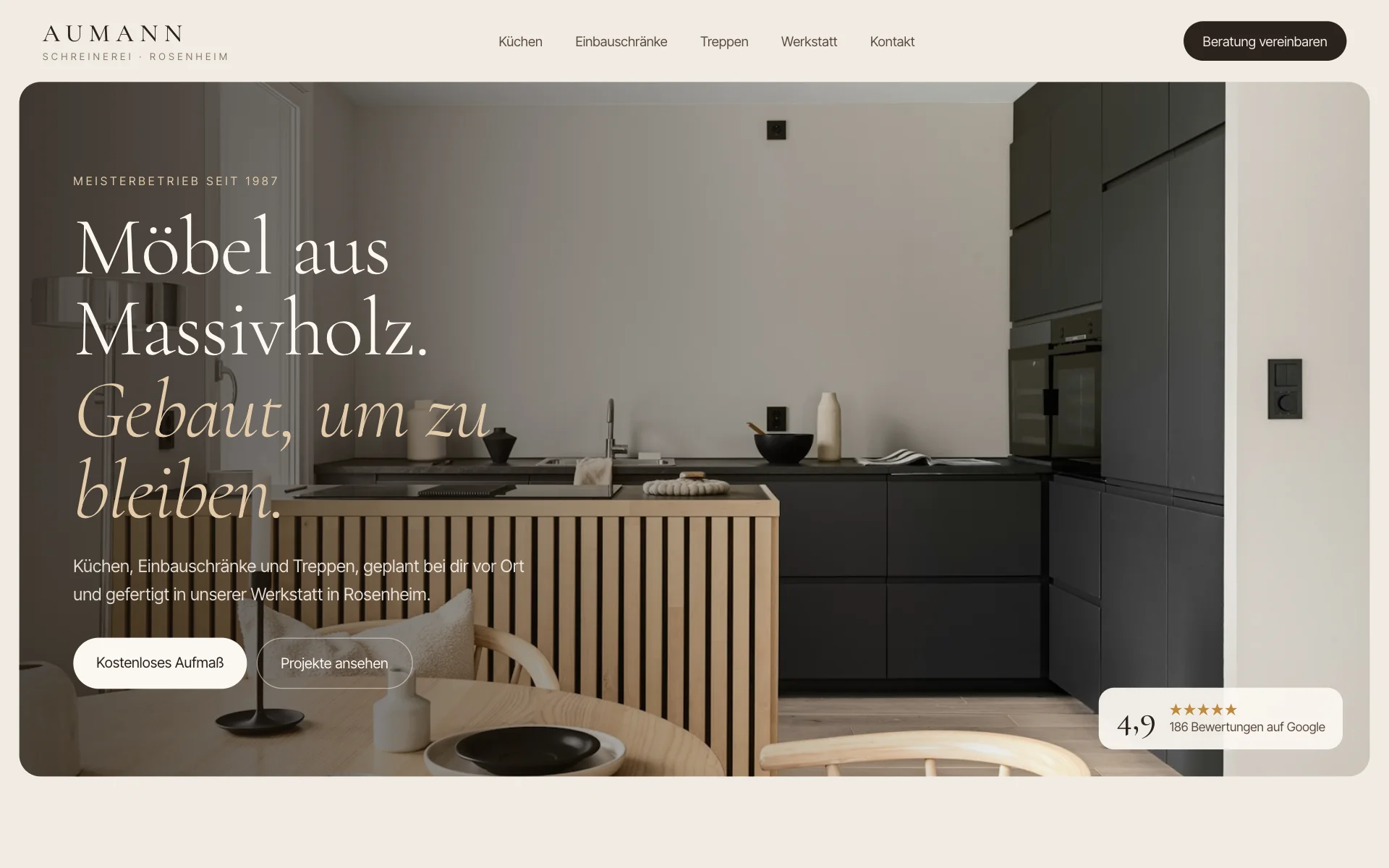 Nachher: neuer Entwurf derselben Schreinerei